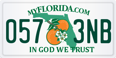 FL license plate 0573NB