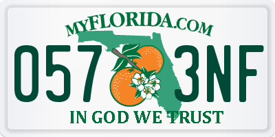 FL license plate 0573NF