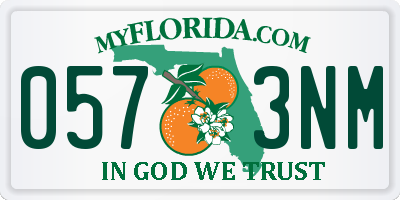 FL license plate 0573NM