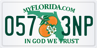 FL license plate 0573NP