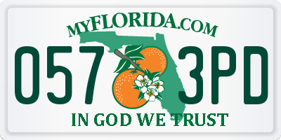 FL license plate 0573PD