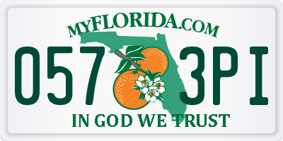 FL license plate 0573PI