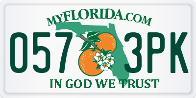 FL license plate 0573PK