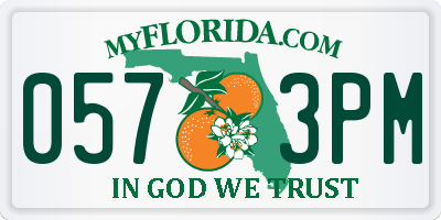 FL license plate 0573PM
