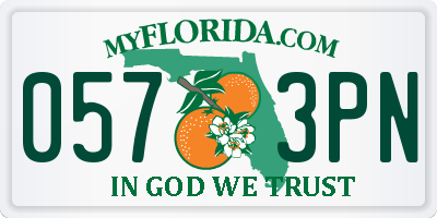 FL license plate 0573PN