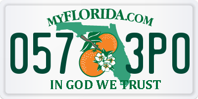 FL license plate 0573PO
