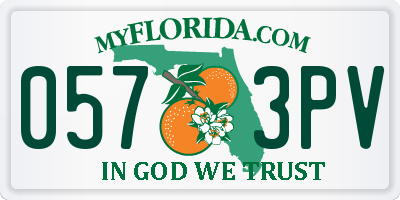 FL license plate 0573PV