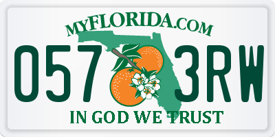 FL license plate 0573RW