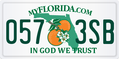 FL license plate 0573SB