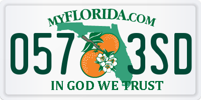 FL license plate 0573SD