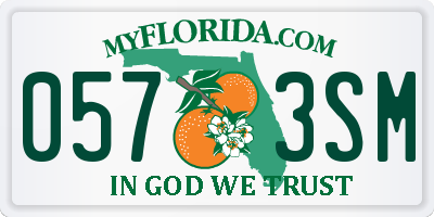 FL license plate 0573SM