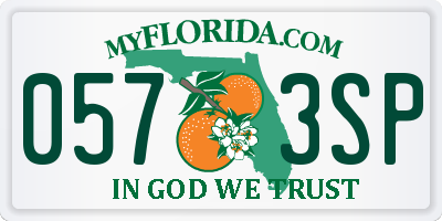 FL license plate 0573SP