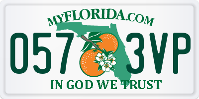 FL license plate 0573VP
