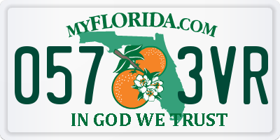FL license plate 0573VR