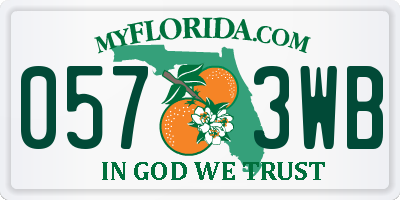 FL license plate 0573WB