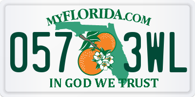 FL license plate 0573WL