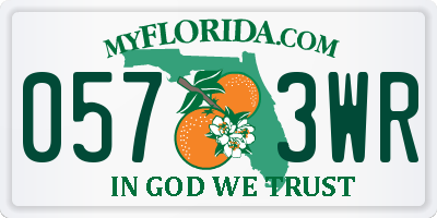 FL license plate 0573WR
