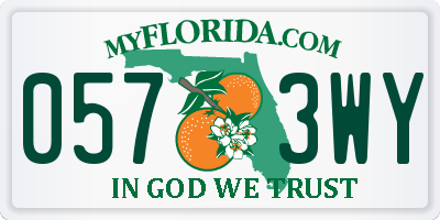 FL license plate 0573WY