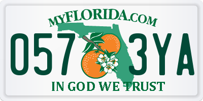 FL license plate 0573YA