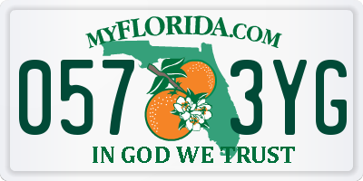 FL license plate 0573YG