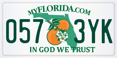 FL license plate 0573YK