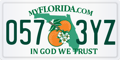 FL license plate 0573YZ