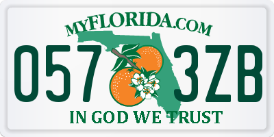FL license plate 0573ZB