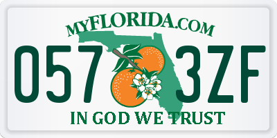 FL license plate 0573ZF