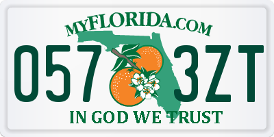 FL license plate 0573ZT