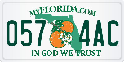 FL license plate 0574AC