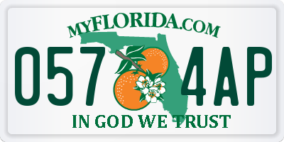 FL license plate 0574AP