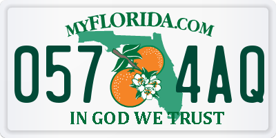 FL license plate 0574AQ