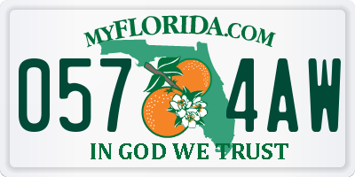 FL license plate 0574AW