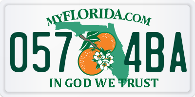 FL license plate 0574BA
