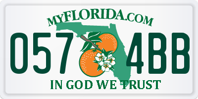 FL license plate 0574BB
