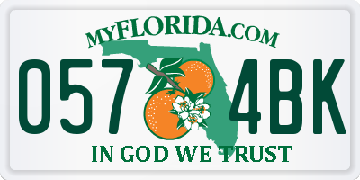 FL license plate 0574BK