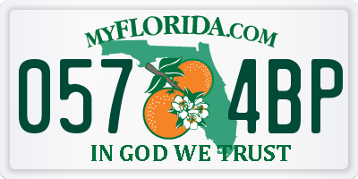 FL license plate 0574BP