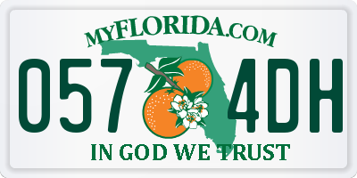 FL license plate 0574DH