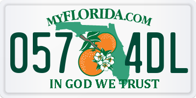 FL license plate 0574DL