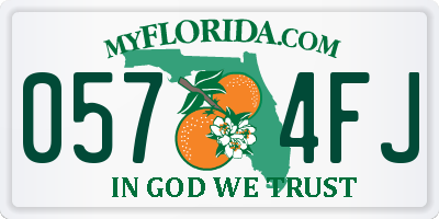 FL license plate 0574FJ