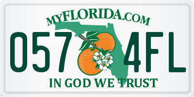FL license plate 0574FL
