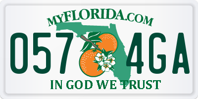 FL license plate 0574GA