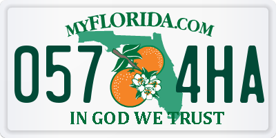 FL license plate 0574HA