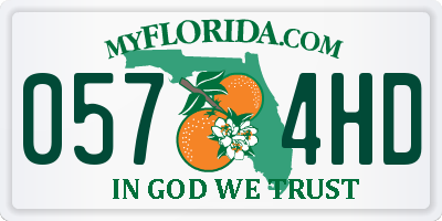 FL license plate 0574HD