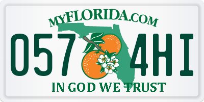 FL license plate 0574HI