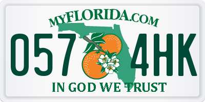 FL license plate 0574HK