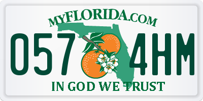 FL license plate 0574HM