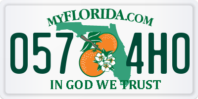 FL license plate 0574HO