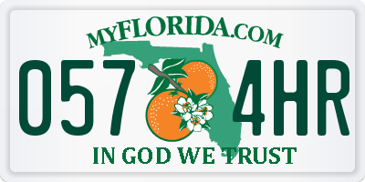 FL license plate 0574HR