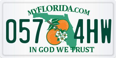 FL license plate 0574HW